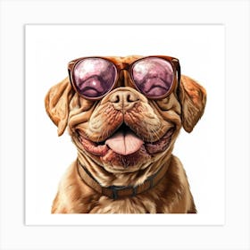 Dog In Sunglasses 4 Art Print