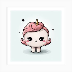 Cute Kawaii Unicorn Art Print