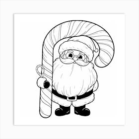 Santa Claus Coloring Page 1 Art Print