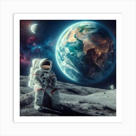 Astronaut On The Moon 1 Art Print