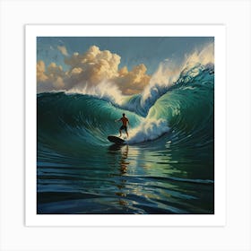 Surfer On A Wave 3 Art Print