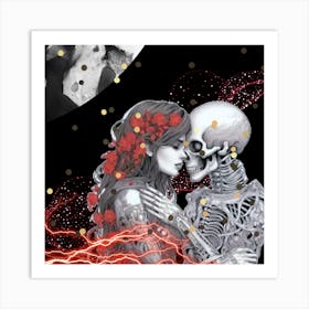 Skeleton Love Art Print