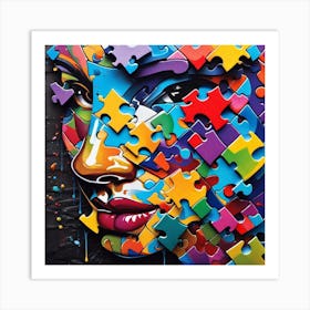 Colors in pieces  Art Print