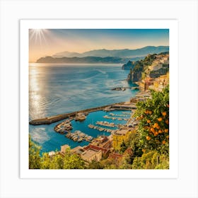 Sunset In Amalfi Coast Art Print