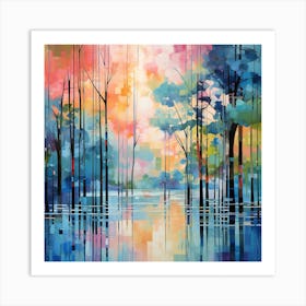 Sunset In The Woods Art Print