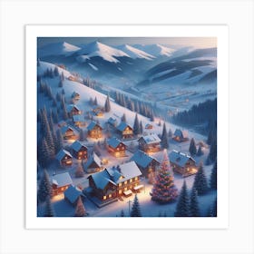 Christmas village Art Print