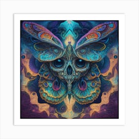 Psychedelic Moth 1 Art Print