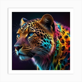 Vibrant leopard  Art Print