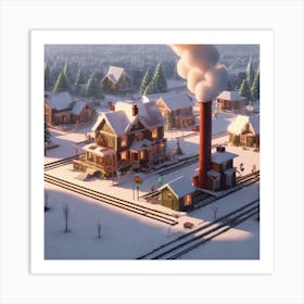 Christmas Village 1 Art Print