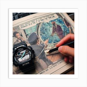 Illustration Of A Watch Art Print