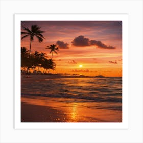 Sunset On The Beach 13 Art Print