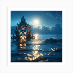 Buddha In The Ocean Art Print