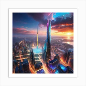 Futuristic Cityscape 86 Art Print