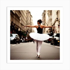 Ballerina On The Street Art Print