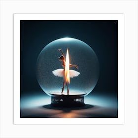 Ballerina In A Snow Globe 1 Art Print