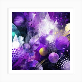 Abstract Purple Abstract Painting Art Print