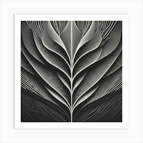 Organic Monochromatic Flora Art Print