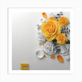 Spring flowers on a bright white wall, 8 Art Print