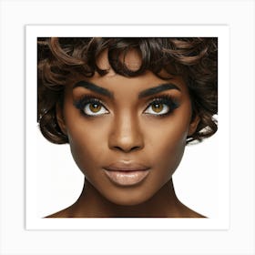 Black Woman With Curly Hair Art Print