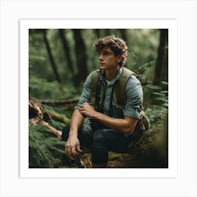 Young Man In The Forest 1 Art Print