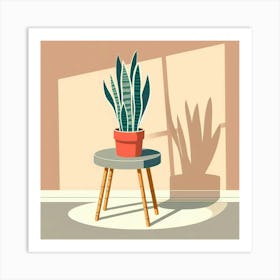 Snake Plant In A Pot Art Print