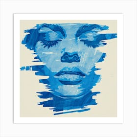 Blue Portrait Of A Woman 1 Art Print