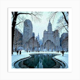 New York City In Winter 1 Art Print