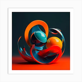 Abstract 3d Art,3d rendergeometric shapes abstract Art Print