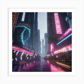 Futuristic Cityscape 183 Art Print