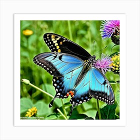 Blue Swallowtail Butterfly 2 Art Print