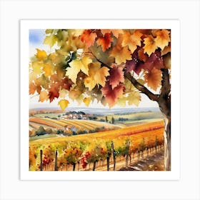 Autumn In The Vineyard Art Print