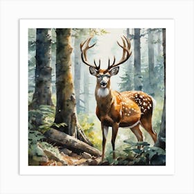 Deer In The Woods 74 Art Print