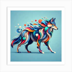 Abstract Wolf Art Print