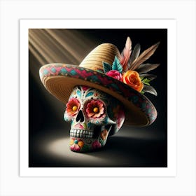 Day Of The Dead Skull 3 Art Print