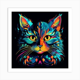 Psychedelic Cat 1 Art Print