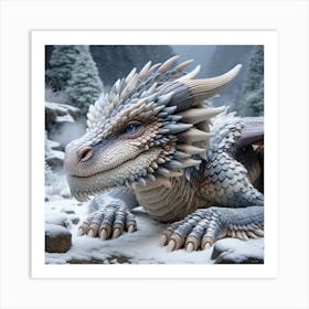 Dragon In The Snow Art Print