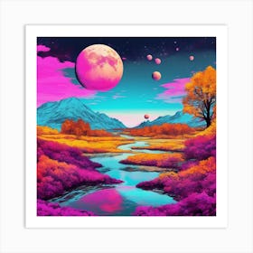 Psychedelic Landscape Art Print