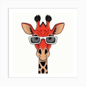 Giraffe With Glasses 1 Art Print