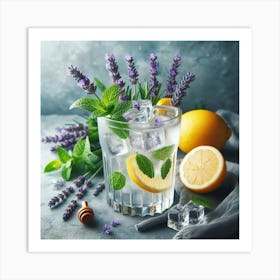 Ice on herbs Art Print