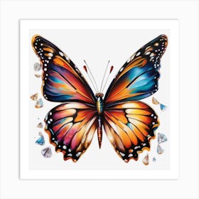 Butterfly With Diamonds Art Print