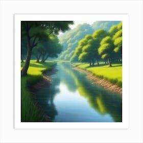 River In The Forest 39 Art Print