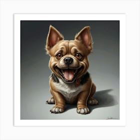 Default The Dog In The Caricature Is Portrayed With Exaggerate 1 Art Print