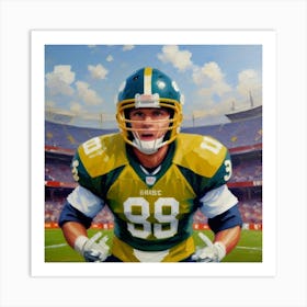 High Impact Football Player in Motion Art Print