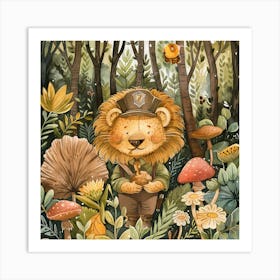 Lion In The Forest 8 Art Print