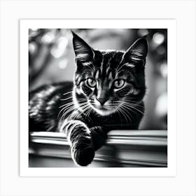 Black And White Cat 29 Art Print