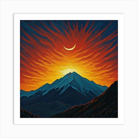 Sunset Over The Mountains Art Print