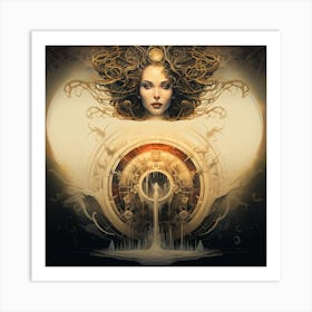 "Beyond Horizons: Woman and Portal" Art Print