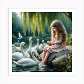 Swans 5 Art Print