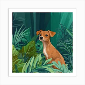 Dog In The Jungle Art Print