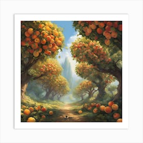 Peach Orchard Art Print